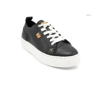 Musse & Cloud Womens Black Leather Sneaker Size 8